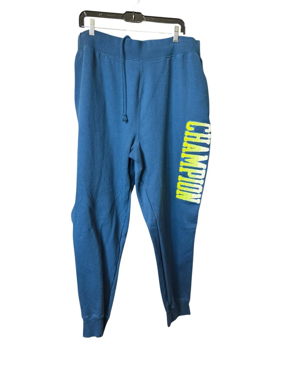 Champion Heavyweight Logo Jogger Sweatpants 3XL Blue Fleece Lined
